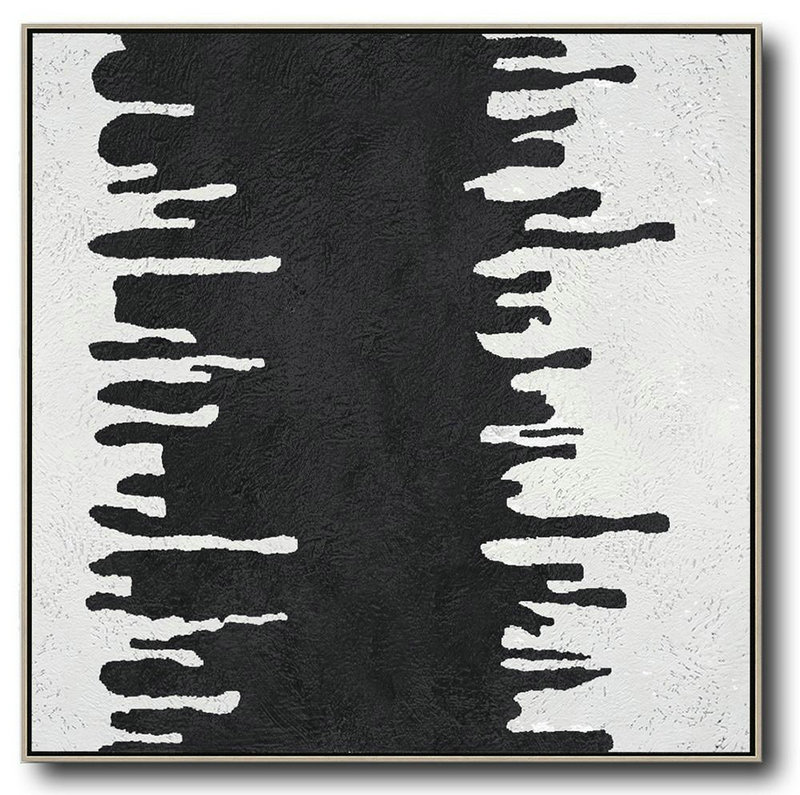 Large Abstract Art,Oversized Minimal Black And White Painting,Home Decor Canvas #P6L6